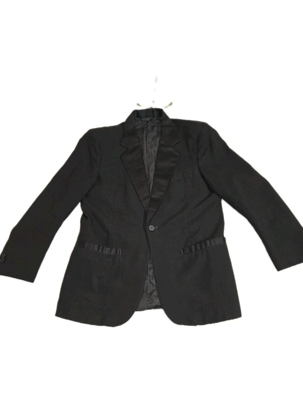 Pierre Cardin Tuxedo Jacket Wool Blend Satin Trim Chest 40 Vtg 90s